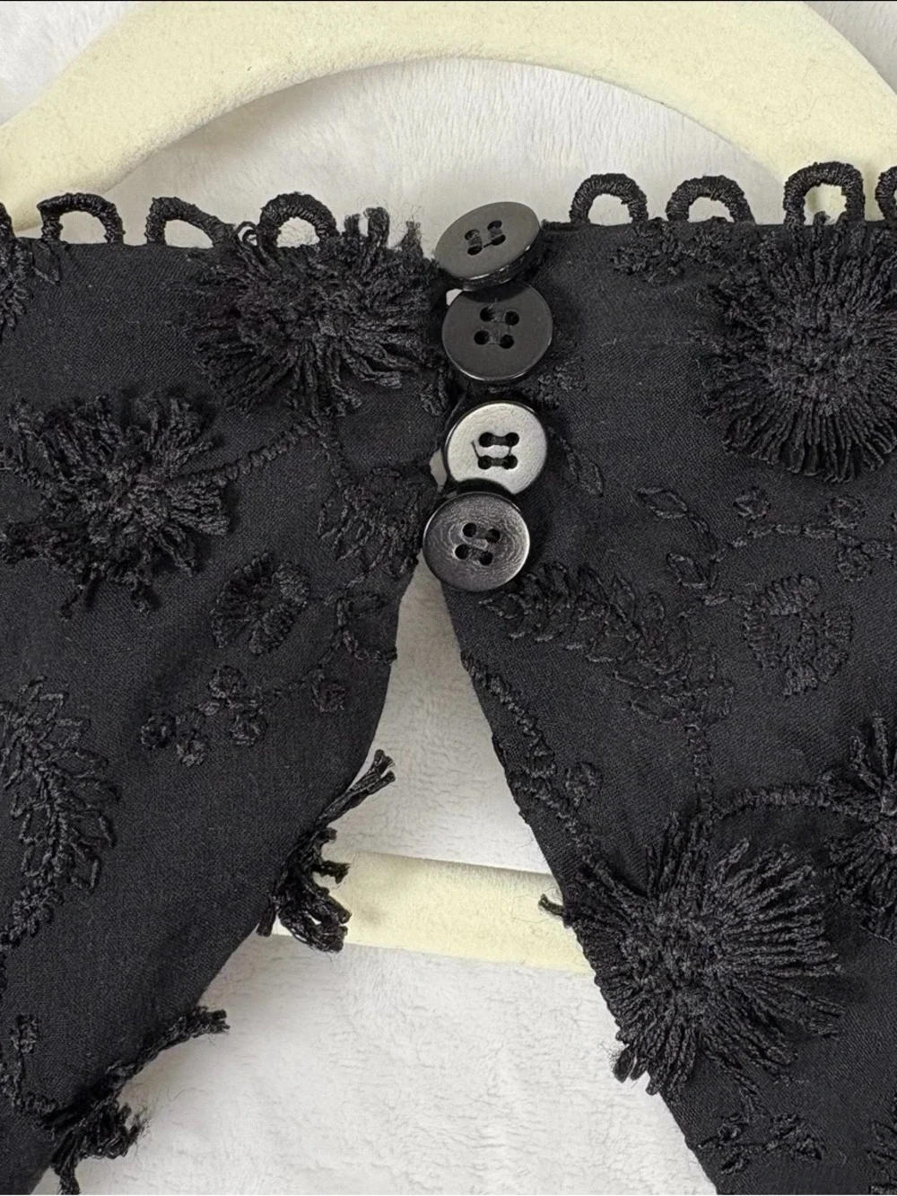FARM RIO Black Flowers Textured Tiered Ruffle Midi-Dress Sz S Victorian Prairie - Picture 10 of 16